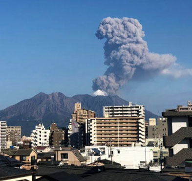 火山灰の汚れ